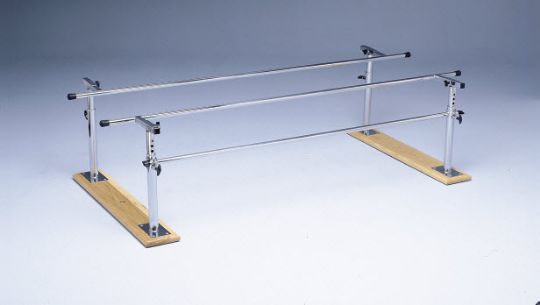 Bailey 10 Foot Height and Width Adjustable Folding Parallel Bars with Wood Base
